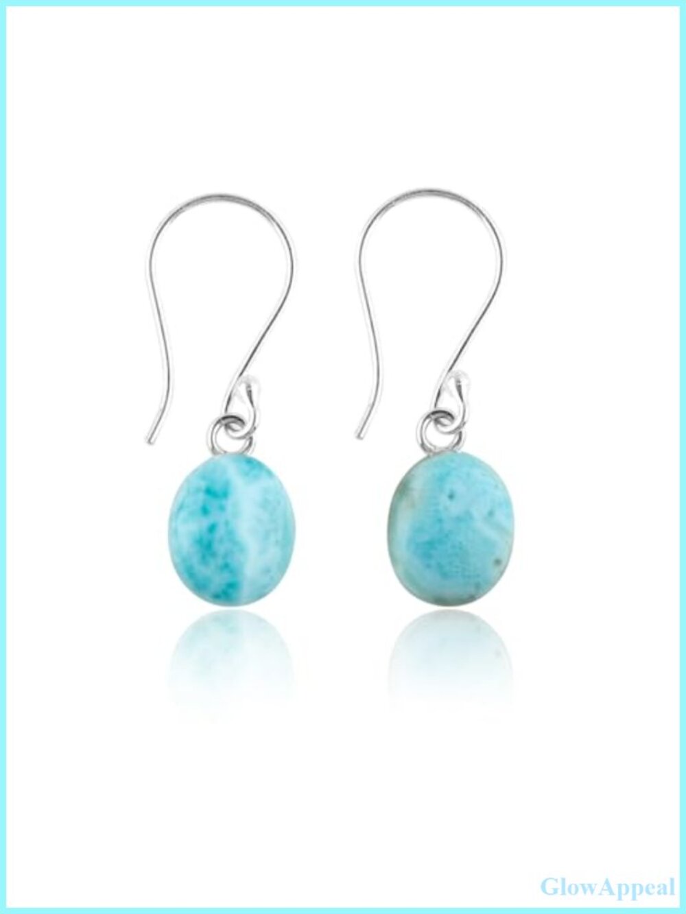 925 Sterling Silver Larimar Dangle Earrings Handmade Gemstone Jewelry